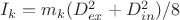 $I_{k}=m_{k}(D_{ex}^2+D_{in}^2)/8$
