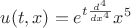 $u(t,x) = {e^{t\frac{{{d^4}}}{{d{x^4}}}}}{x^5}$