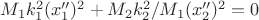 $M_1k_1^2(x''_1)^2+M_2k_2^2/M_1(x''_2)^2=0$