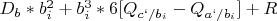 $D_b*b_i^2+b_i^3*6[Q_{c`/b_i}-Q_{a`/b_i}]+R$