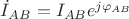 $\dot{I}_{AB}=I_{AB}e^{j\varphi_{AB}}$