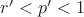 $r'<p'<1$