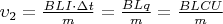 $ \upsilon_2 = \frac{BLI \cdot \Delta t}{m} = \frac{B L q}{m} = \frac{BLCU}{m}$