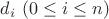 $d_{i}\,\,(0\le i\le n)$