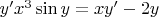 $y'x^3\sin y=xy'-2y$
