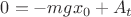 $0 = -mg x_0 +A_{t}$