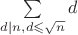$\sum\limits_{d\mid n, d\leqslant \sqrt{n}}d$