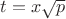 $t=x\sqrt p$