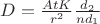 $D=\frac {AtK}{r^2}\frac{d_2}{nd_1}$