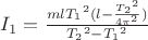 $I_1=\frac{ml{T_1}^2(l-\frac{{T_2}^2}{4\pi^2})}{{T_2}^2-{T_1}^2} $I_1=\frac{ml{T_1}^2(l-\frac{{T_2}^2}{4\pi^2})}{{T_2}^2-{T_1}^2}