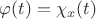 $\varphi(t) = \chi_x(t)$