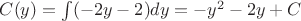 $C(y) = \int (- 2y - 2) dy = -y^2 - 2y + C$