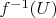 $f^{-1}(U)$