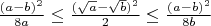 $\frac{(a-b)^2}{8a}\le \frac{(\sqrt a-\sqrt b)^2}{2} \le  \frac{(a-b)^2}{8b}$
