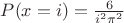 $P(x=i)=\frac 6 {i^2\pi^2}$