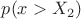 $p(x>X_2)$