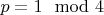 $p=1\mod 4$