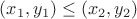 $(x_1, y_1) \le (x_2, y_2)$