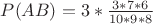 $P(AB)=3*\frac{3*7*6}{10*9*8}$