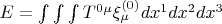 $E = \int\int\int T^{0 \mu} \xi_{\mu}^{(0)} dx^1 dx^2 dx^3$
