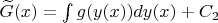 \widetilde{G}(x)=\int g(y(x))dy(x)+C_{2}$