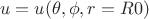 $$u=u(\theta,\phi,r=R0)$$