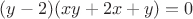 $(y-2)(xy+2x+y)=0$