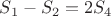 $S_{1}-S_{2}=2S_{4}$