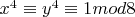 $x^4 \equiv y^4 \equiv 1mod{8}$