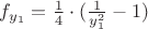 $f_{y_1}=\frac{1}{4} \cdot (\frac{1}{y_1^2}-1)$