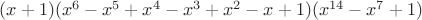 $(x+1)(x^6-x^5+x^4-x^3+x^2-x+1)(x^{14}-x^7+1)$