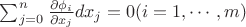 $\sum_{j=0}^n\frac{\partial \phi_i}{\partial x_j} dx_j =0  (i=1,\cdots,m)$