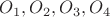 $O_1,O_2,O_3,O_4$