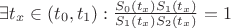 $ \exists t_x\in (t_0,t_1):\frac{S_0(t_x)S_1(t_x)}{S_1(t_x)S_2(t_x)} =1$