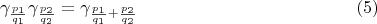 $$\gamma_{\frac{p_1}{q_1}}\gamma_{\frac{p_2}{q_2}}=\gamma_{\frac{p_1}{q_1}+\frac{p_2}{q_2}}\eqno(5)$$