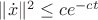 $\|\dot x\|^2\le ce^{-ct}$