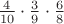 $\frac{4}{10}\cdot\frac{3}{9}\cdot\frac{6}{8}$