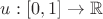 $u:[0,1] \to \mathbb{R}$