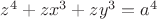 $z^4 + zx^3 + zy^3 = a^4$