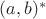 $(a,b)^*$