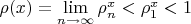 $\rho(x)=\lim\limits_{n\to\infty}\rho^x_n<\rho^x_1<1$
