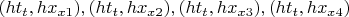 $(ht_t,hx_{x1}),(ht_t,hx_{x2}),(ht_t,hx_{x3}),(ht_t,hx_{x4})$