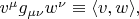 $v^\mu g_{\mu\nu}w^\nu\equiv\langle v,w\rangle,$