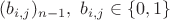 $(b_{i,j})_{n-1}, \ b_{i,j}\in \{0,1\}$