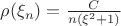 $\rho(\xi_n)=\frac{C}{n(\xi^2+1)}$