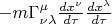 $-m\Gamma^{\mu}_{\nu\lambda}\frac{dx^{\nu}}{d\tau}\frac{dx^{\lambda}}{d\tau}$