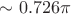 $\sim 0.726 \pi$