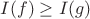 $I(f)\geq I(g)$ $I(f)\geq I(g)$
