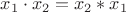 $ x_1 \cdot x_2 = x_2 \ast x_1 $