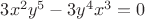 $3x^2y^5-3y^4x^3=0$